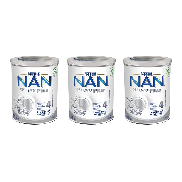 Nestle Nan Optipro Plus 4, formuła na bazie mleka, po 2 roku życia, trzypak (3x800g)