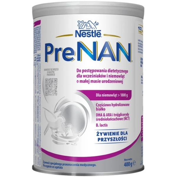Nestle PreNan, mleko początkowe dla wcześniaków i niemowląt o małej masie urodzeniowej, 400g