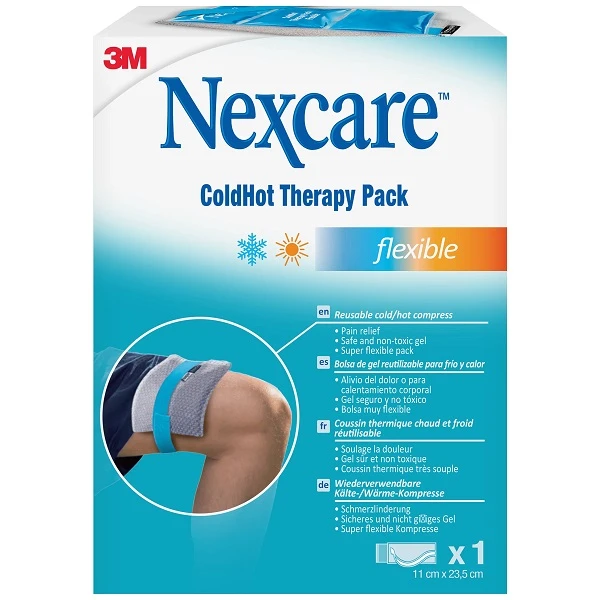 Nexcare ColdHot Therapy Pack Flexible, zimno-ciepły okład wielokrotnego użytku, 11cmx23,5cm, 1 sztuka