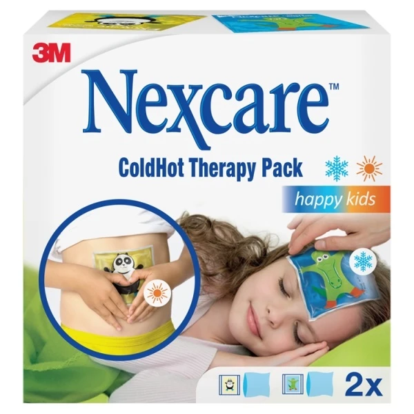 Nexcare ColdHot Happy Kids, okład żelowy ciepło-zimno, 11cm x 12cm, 2 sztuki
