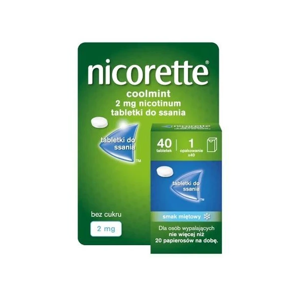 Nicorette Coolmint 2mg, 40 tabletek do ssania