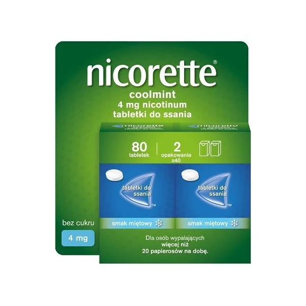 Nicorette Coolmint 4mg, 80 tabletek do ssania