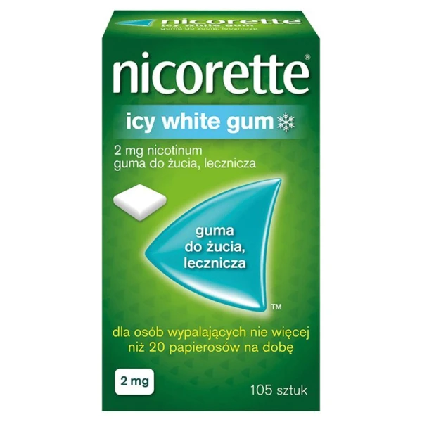 Nicorette Icy White Gum 2mg, guma do żucia, 105 sztuk