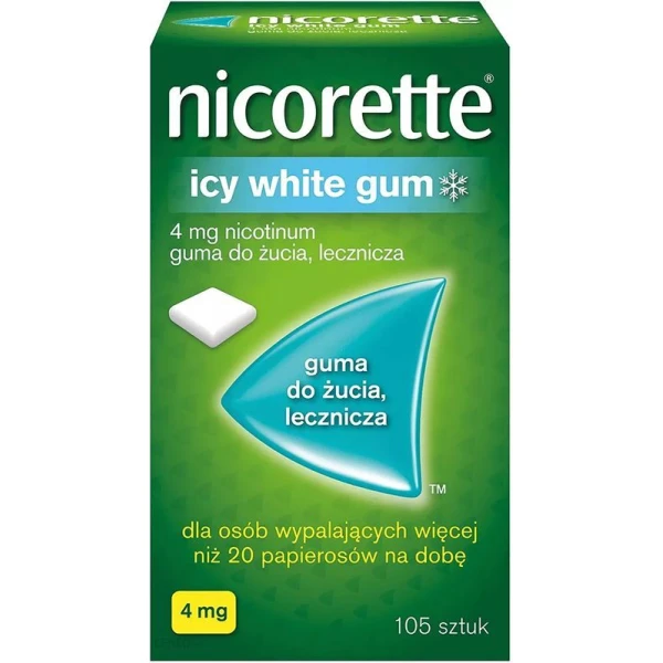 Nicorette Icy White Gum 4mg, guma do żucia, 105 sztuk