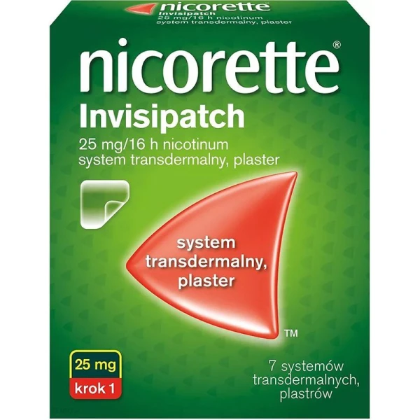 Nicorette Invisipatch 25mg/16h (39,37mg), system transdermalny, 7 plastrów
