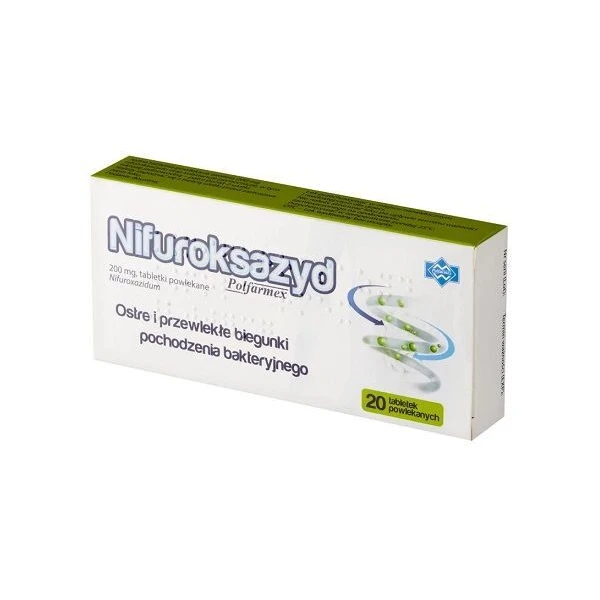 Nifuroksazyd Polfarmex 200mg, 20 tabletek