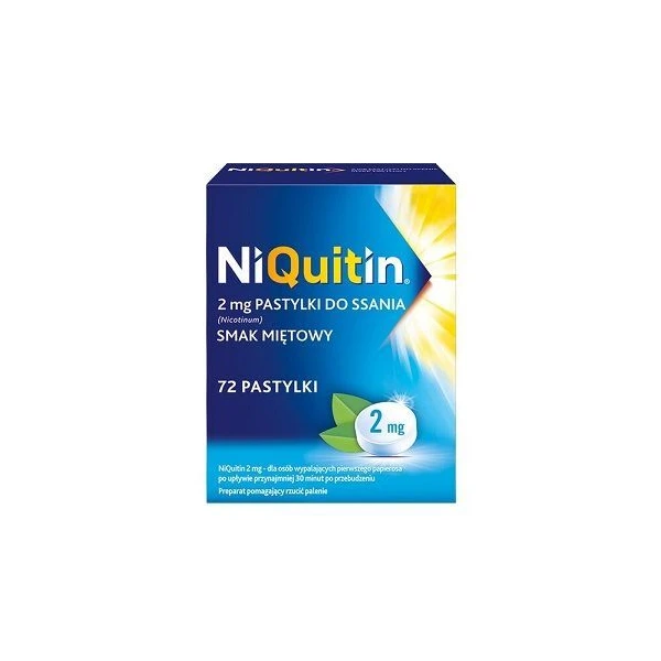 NiQuitin 2mg, smak miętowy, 72 pastylki do ssania