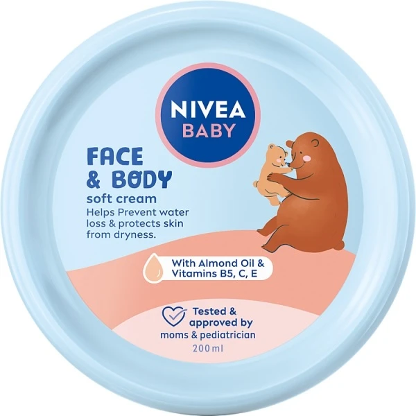 Nivea Baby, krem pielęgnacyjny do twarzy i ciała, od urodzenia, 200ml