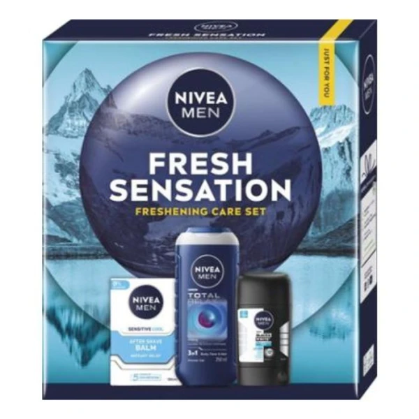 Nivea Men, chłodzący balsam po goleniu, 100ml + Total Relax, żel pod prysznic 3w1, 250ml + antyperspirant dla mężczyzn, 72h, Fresh, 50ml