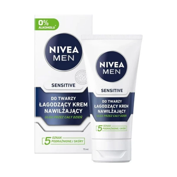 Nivea Men Senitive, nawilżający krem do twarzy, dla skóry wrażliwej, 75ml