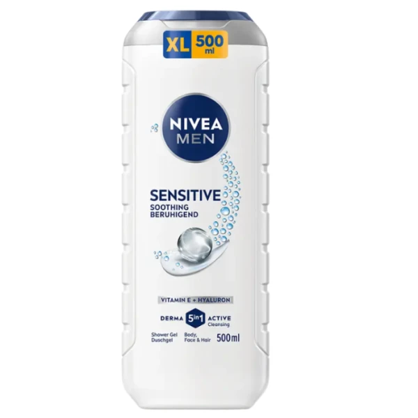 Nivea Men Sensitive, żel pod prysznic do ciała, twarzy i włosów, 500ml