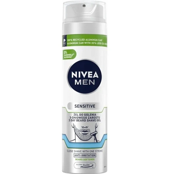 Nivea Men Sensitive, żel do golenia na 3-dniowy zarost, 200ml