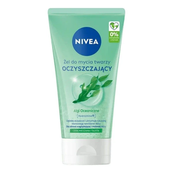 Nivea, oczyszczający żel do mycia twarzy z algami oceanicznymi, skóra mieszana i tłusta, 150ml