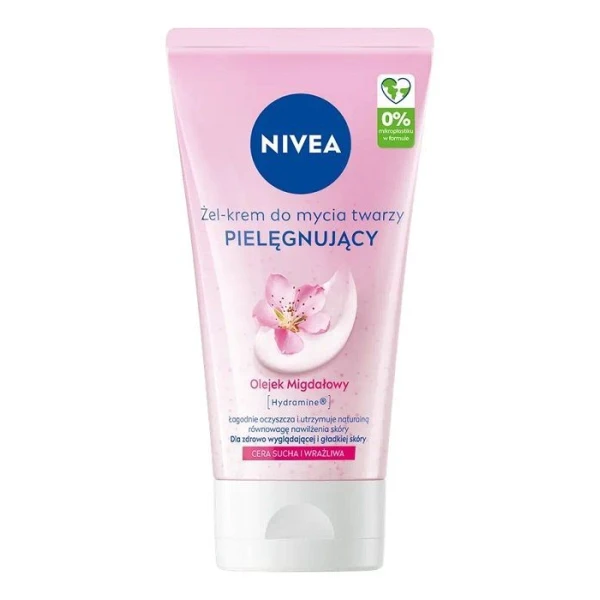 Nivea, pielęgnujący żel-krem do mycia twarzy z olejkiem migdałowym, skóra sucha i wrażliwa, 150ml