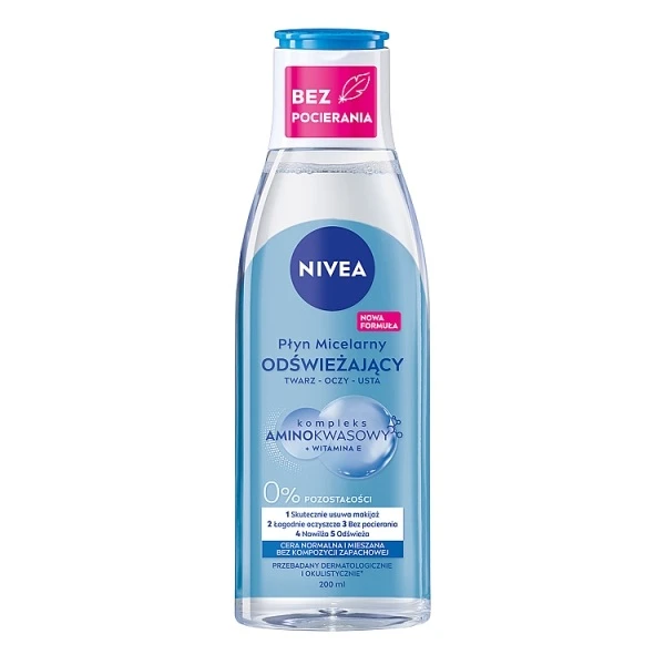 Nivea, odświeżający płyn micelarny, cera normalna i mieszana, 200ml