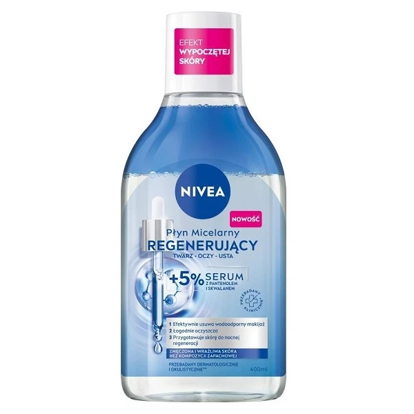 Nivea, regenerujący płyn micelarny, skóra zmęczona i wrażliwa, 400ml