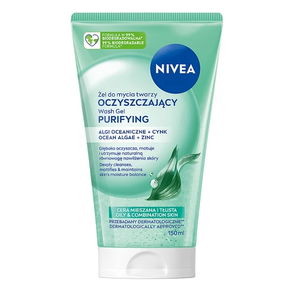 Nivea, oczyszczający żel do mycia twarzy, cera mieszana i tłusta, 150ml