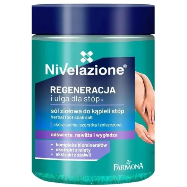 Nivelazione, regeneracja i ulga dla stóp, sól ziołowa do kąpieli stóp, 350g