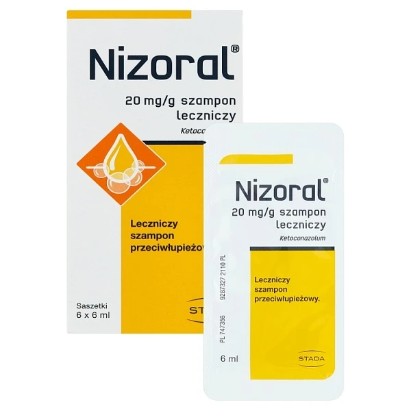 Nizoral 20mg/g, szampon przeciwłupieżowy, 6 saszetek po 6ml