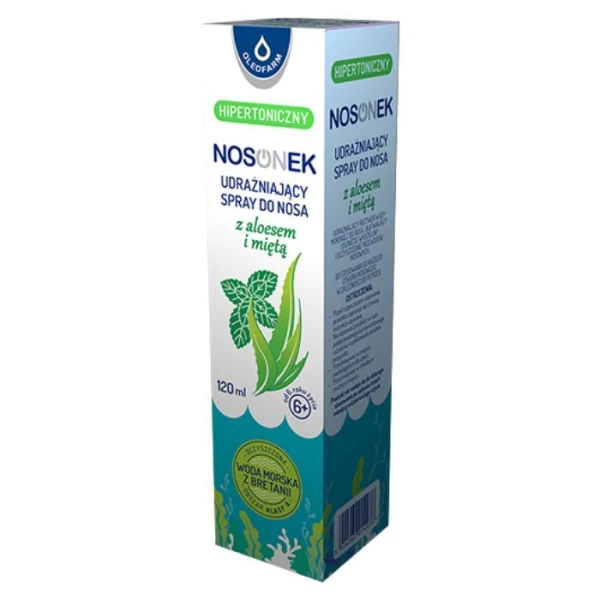 Nosonek, hipertoniczny udrażniający spray do nosa, z aloesem i miętą, po 6 roku życia, 120ml