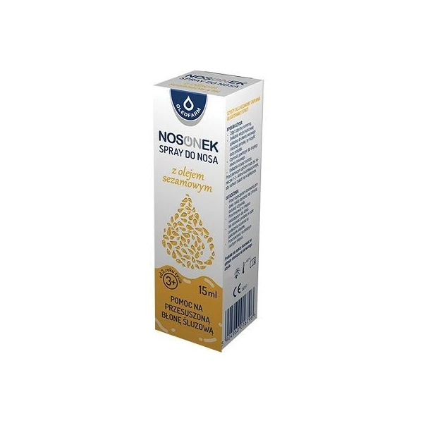 Nosonek, spray do nosa z olejem sezamowym, od 3 roku życia, 15ml