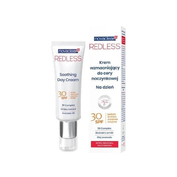 Novaclear Redless, krem wzmacniający na dzień, cera naczynkowa, 50ml