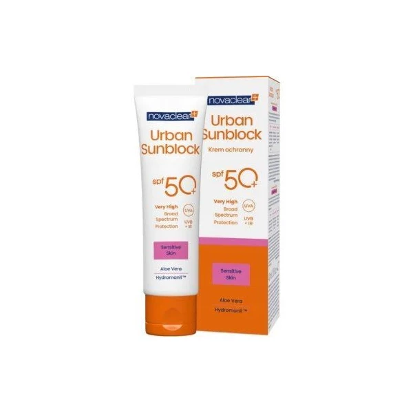 Novaclear Urban Sunblock, krem ochronny do twarzy SPF 50+, skóra wrażliwa, 40ml