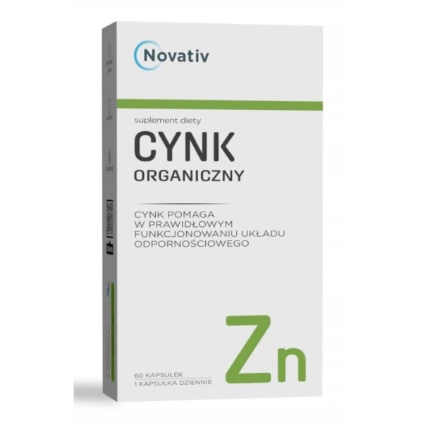 Novativ, Cynk organiczny, 60 kapsułek
