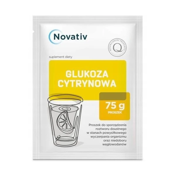 Novativ, glukoza, smak cytrynowy, proszek, 75g