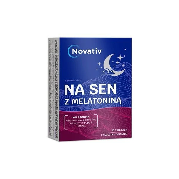 melanotan w tabletkach Novativ, Na sen z melatoniną, 30 tabletek - cena, opinie