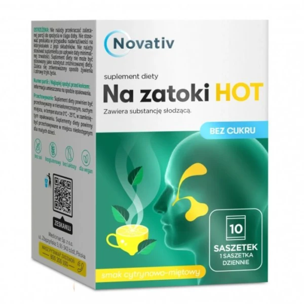 Novativ, Na zatoki Hot, smak cytrynowo-miętowy, 10 saszetek