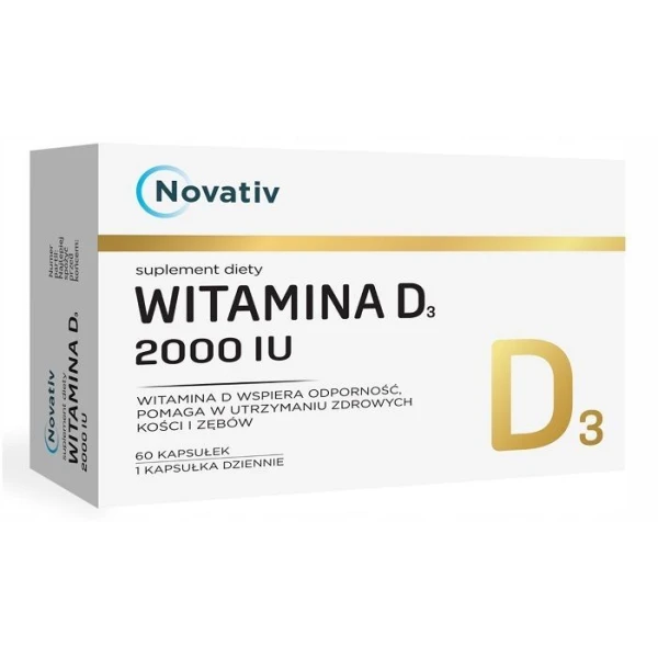 Novativ, Witamina D3 2000 IU, 60 kapsułek