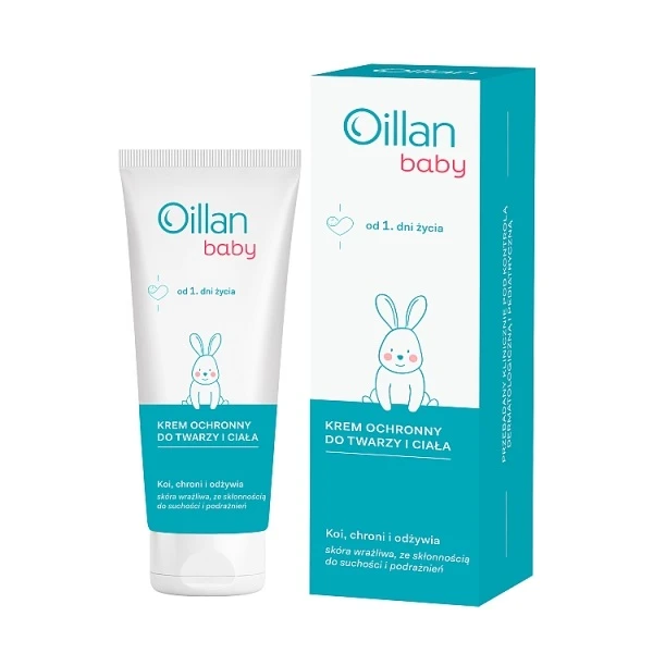 Oillan Baby, ochronny krem do twarzy i ciała, od urodzenia, 75ml