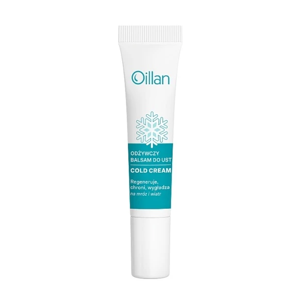 Oillan Cold Cream, ochronny balsam do ust z ceramidami, na mróz i wiatr, 15ml