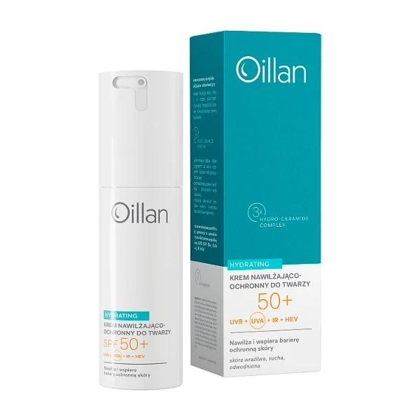 Oillan Hydrating, krem nawilżająco-ochronny do twarzy, SPF50+, 50ml