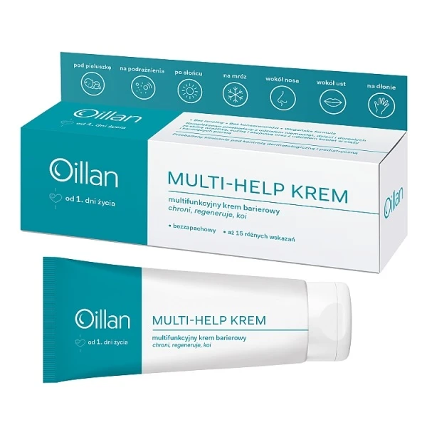 Oillan Multi-Help, multifunkcyjny krem barierowy, dla dorosłych i dzieci od 1 dnia życia, 50ml