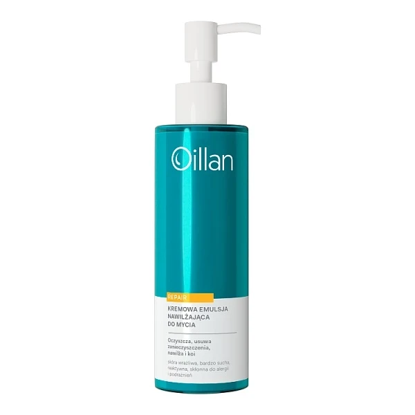 Oillan Repair, kremowa emulsja do mycia twarzy dla skóry wrażliwej i bardzo suchej, 200ml