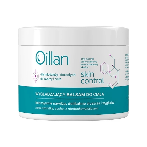 Oillan Skin Control, wygładzający balsam do ciała, skóra szorstka, sucha, z niedoskonałościami, 500ml