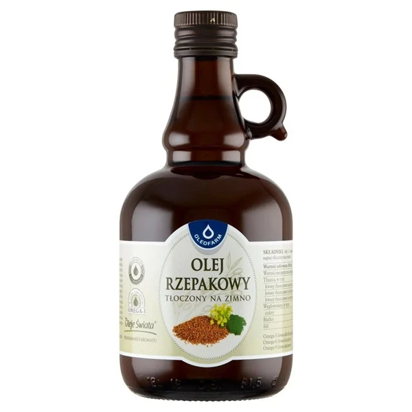 Oleje świata, olej rzepakowy, tłoczony na zimno, 500ml