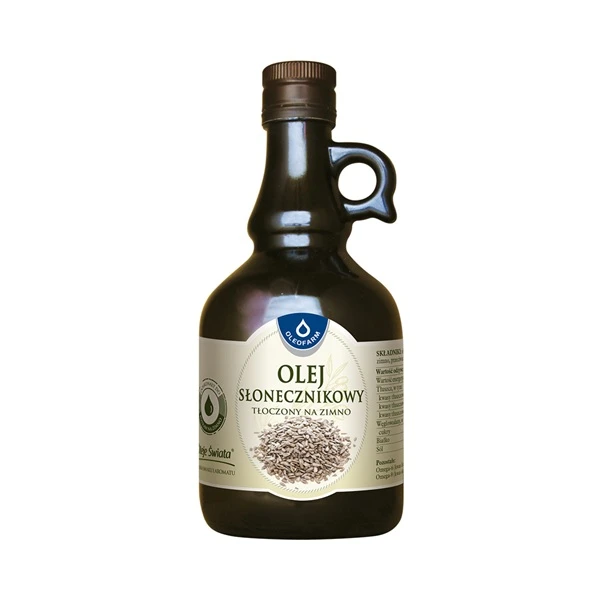 Oleje Świata, olej słonecznikowy, tłoczony na zimno, 500ml