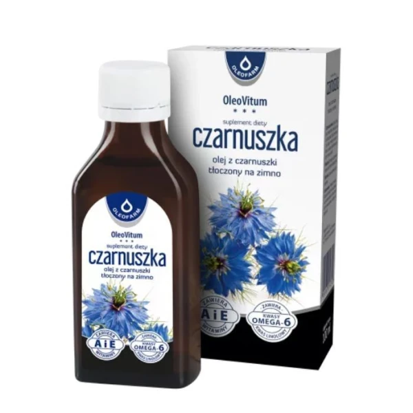 OleoVitum, olej z nasion czarnuszki tłoczony na zimno, z witaminami A i E, 100ml