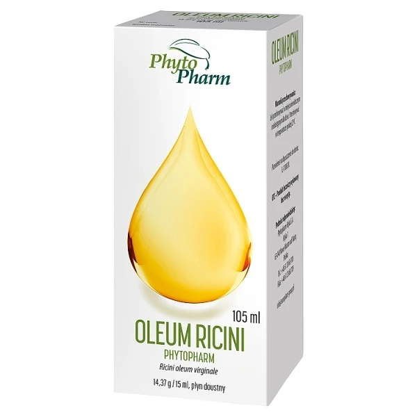 Oleum Ricini (olej rycynowy) 14,34g/15ml, płyn doustny, 105ml