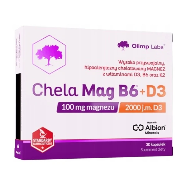 Olimp Labs, Chela-Mag B6+D3, 30 kapsułek