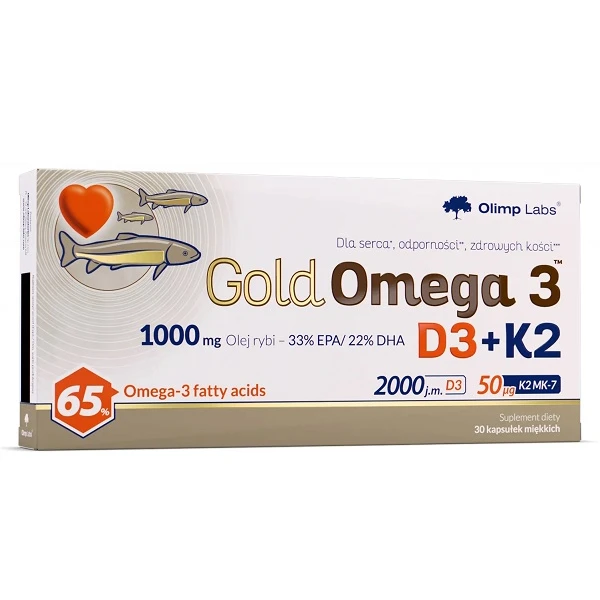 Olimp Labs, Gold Omega 3 D3+K2, 30 kapsułek
