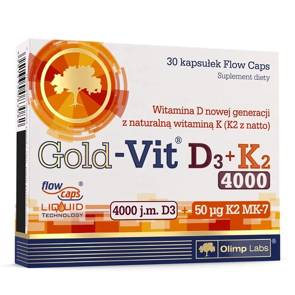 Olimp Labs, Gold-Vit D3 4000 j.m.+ K2-MK7 50mcg, 30 kapsułek