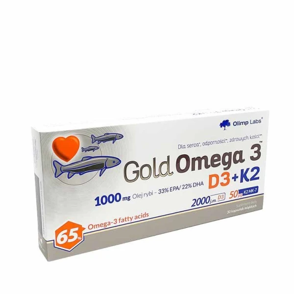 Olimp Labs, Gold Omega 3 D3+K2, 30 kapsułek
