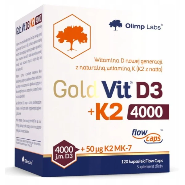 Olimp Labs, Gold-Vit D3 4000 j.m.+ K2-MK7 50mcg, 120 kapsułek