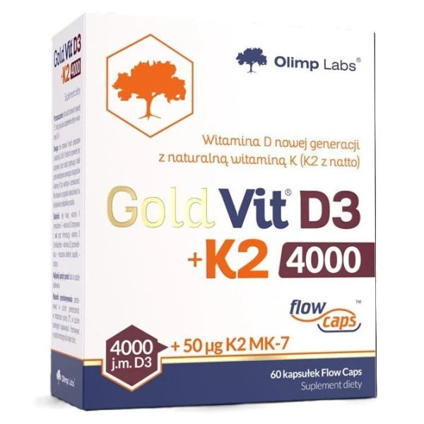 Olimp Labs, Gold-Vit D3 4000 j.m.+ K2-MK7 50mcg, 60 kapsułek