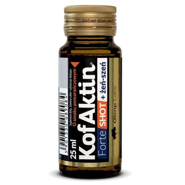 Olimp Labs, KofAktin Forte Shot + żeń-szeń, płyn, smak pomarańczowy, 25ml