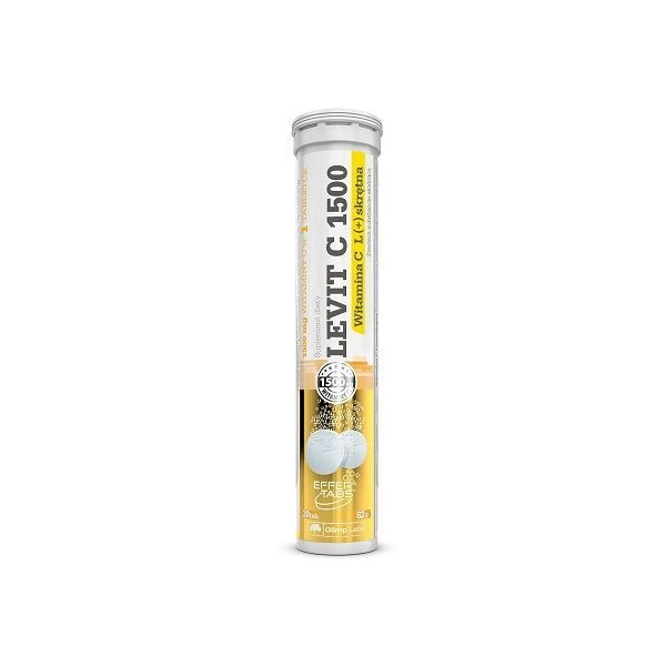 Olimp Labs, Levit C 1500, smak cytrynowy, 20 tabletek musujących